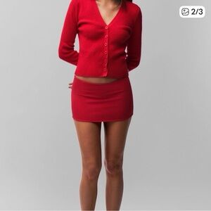 Danielle Guizio Red Mini Skirt